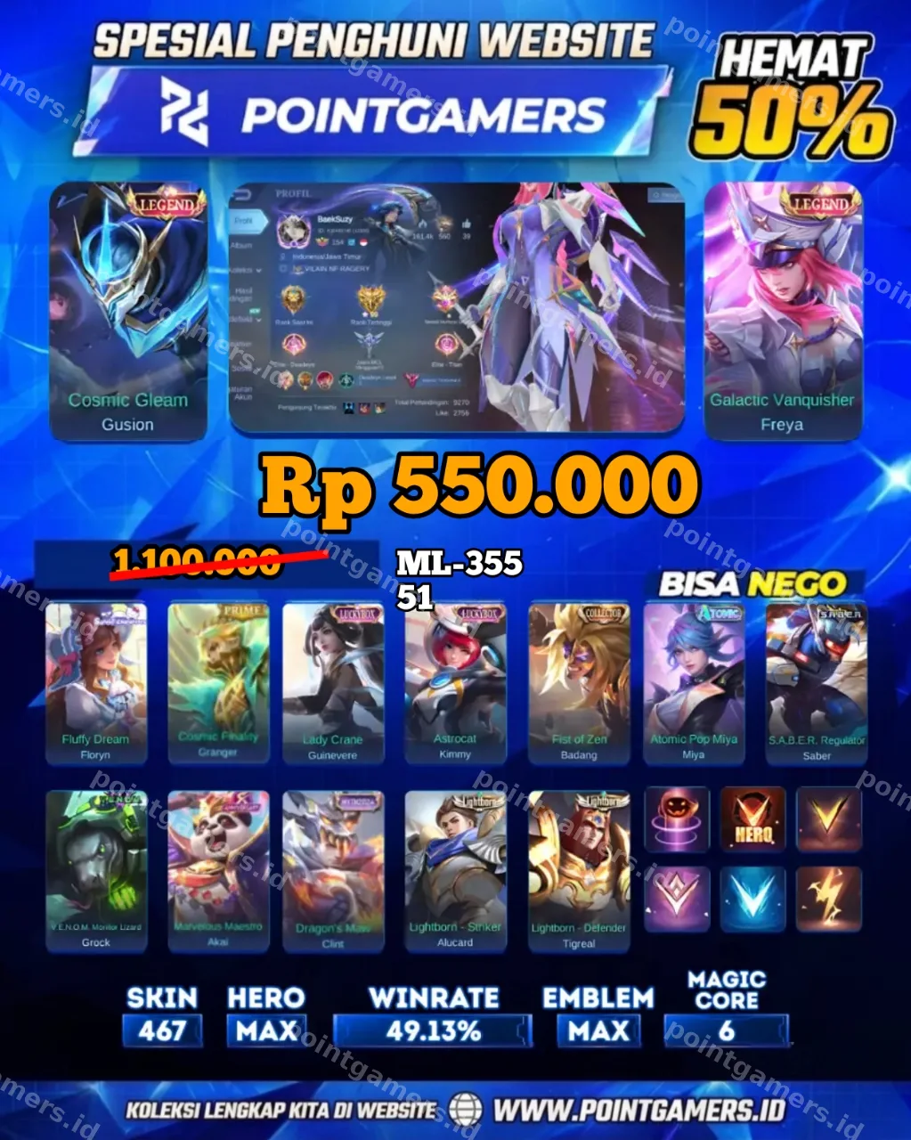 ML-35551 - Gusion legend, freya legend